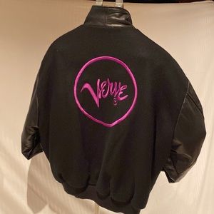 Rare “VERVE” Varsity Style Leather Jacket -Sz. XL